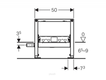 Rigola dus cu rama de montaj, Geberit DUOFIX, h.50 cm, evacuare Ø40 